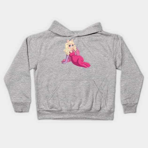 Miss Piggy Kids Hoodie by jfeldmanart